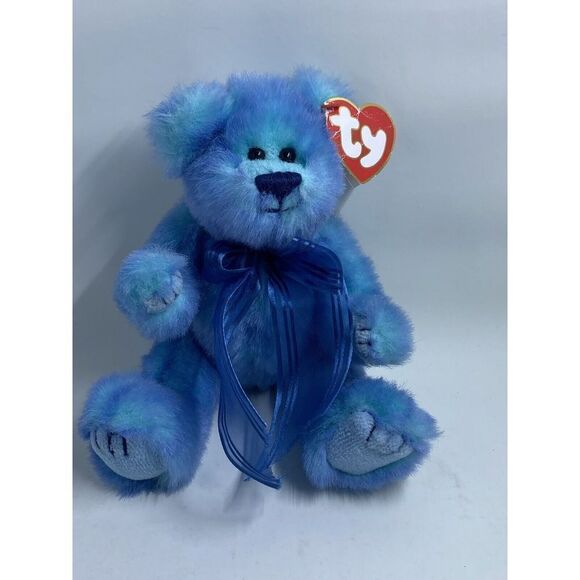 AZURE Blue Bear Ty Attic Treasures Jointed Stuffed Collectible Tags - Picture 1 of 9